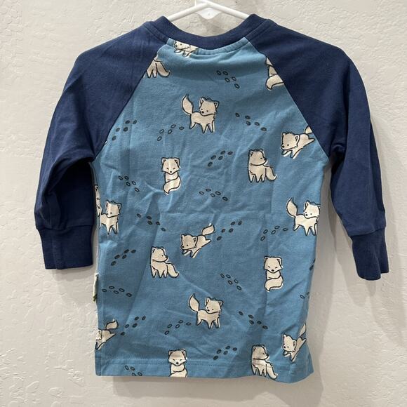 Maxomorra Blue Foxes Raglan Long Sleeve Shirt - Picture 5 of 6